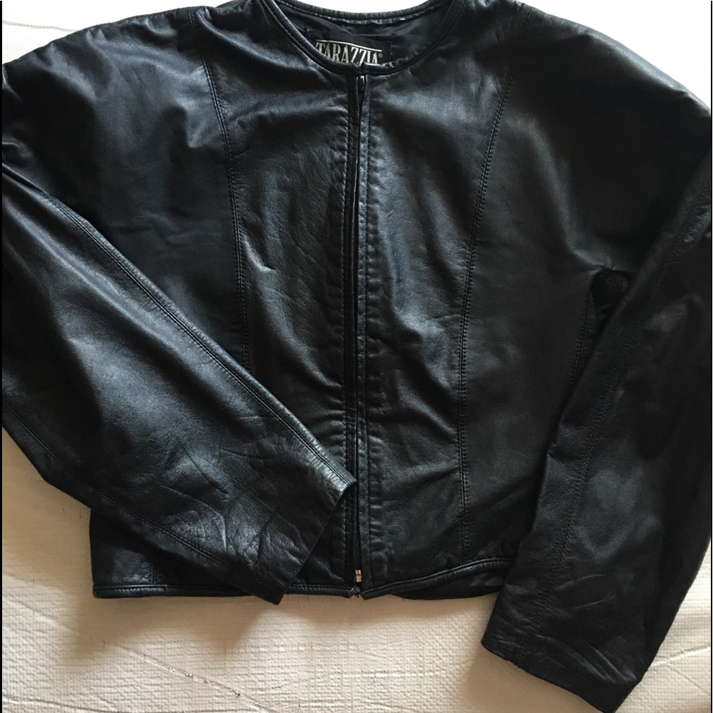 Vintage Women’s Leather Jacket/Padded Shoulders * Firm On Price.